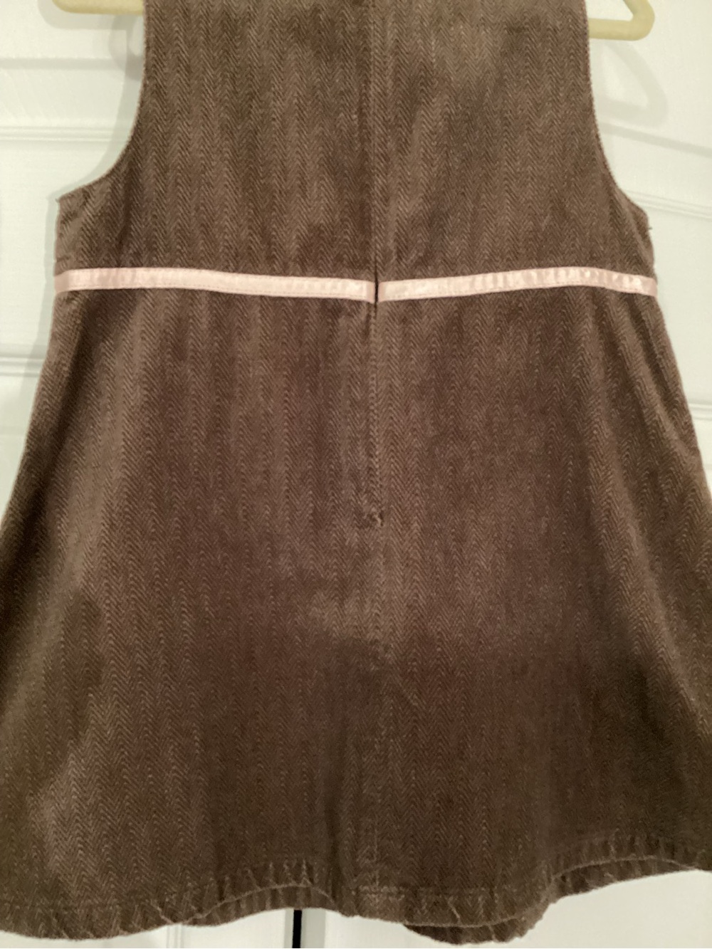 Gymboree Vintage Brown Fox Trot Corduroy Dress with Pink Trim Size 18-24 Months - Picture 5 of 9